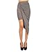 SUNNOW Drape Up Stretchy Asymmetrical High Low Short Mini Bodycon Pencil Skirt