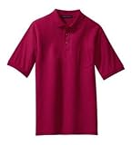 NEW Port Authority - Silk Touch Pique Knit Sport Shirt with Pocket Red-2XL