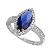 Sterling Silver Ring - Clear CZ and Blue Sapphire - Marquise - Prong Set - 18 mm x 2 mm, Sizes 5-10 Sterling Silver Ring - Clear CZ and Blue Sapphire - Marquise - Prong Set - 18 mm x 2 mm, Sizes 5-10