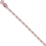 14k Solid Rose Gold 1.0mm Singapore Chain Necklace 16