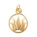 Round Cut Out Lotus Flower Pendant in Gold Vermeil, #8147