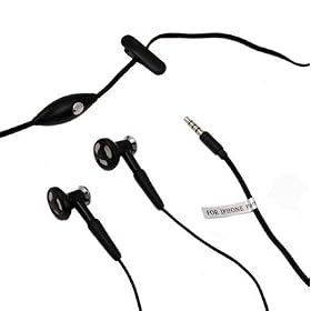 New Stereo Headset Hands-free Earphone with build-in Microphone for Apple iPhone - Compatible with iPod Touch, iPod Classic, iPod Nano 3G 2G 1G, iPod Shuffle and MP3 MP4 - Black