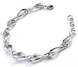 Twisted Figure 8 Link Bracelet with 5 Diamonds by Hot Diamonds Sterling Silver