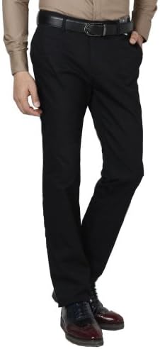 CNCN Mens Stylish Slim Fit Straight Leg Pants Size 30/32 Black