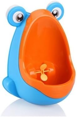 Frog Shaped Boys Urinal with Whirling Target (Blue/Orange)