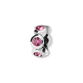 October Birthstone, 6-Stone Charm in Sterling Silver for Reflections, Expression, Kera, Pandora and SilveRado Bracelets & Necklaces