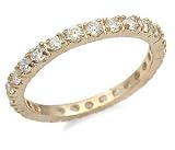 14k gold plated easy to match CZ wedding band