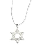 Diamond Star of David 14k White Gold Pendant on Chain