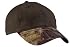 Upscale 100% Cotton Pro Camo Series Cotton Waxed Baseball Hat Cap With Camouflage Brim - Brown/Mossy Oak