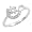 Sterling Silver Ring - Clear CZ - Prong Set - 10 mm x 2 mm, Size 4