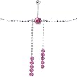 Austrian Crystal Passion Pink SUPER SEXY Jeweled Dangle BELLY CHAIN