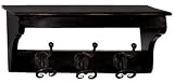Sonoma Coat Rack With Shelf Three-hook Distressd Black