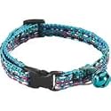 Nylon Adj Cat Collar 8-12 In Aqua Confetti Weave