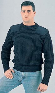 Navy Blue Wool Commando Sweater SIZE: 40