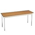 Utility Table with Chrome Legs - Oak/ Putty (60")