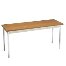 Utility Table with Chrome Legs - Oak/ Putty (60")