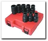 1 Drive Deep 8 Piece S.A.E. Impact Socket Set
