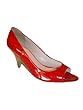 MIU MIU Patent Leather Wedge Open Toe Shoes in Red