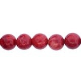 Red Jade : Ball-Plain - 10mm Diameter, No Grade - Sold by: 16 Inch Strand. with Angel Mountain Beads Heart Charm (.625 x .570 inches)