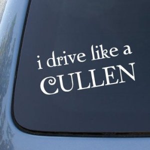 Drive Like A Cullen Vinyl Sticker - White, Twilight Fan Window Decal