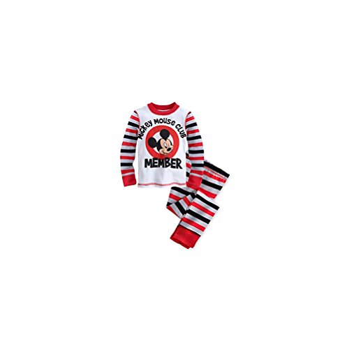 Disney Store Mickey Mouse Club Member Stripes PJ Pals Pajama Sleep Set for Boys
