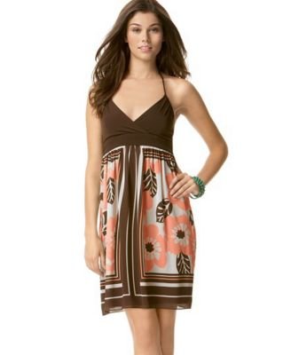 Love Tease Scarf-Print Halter Dress