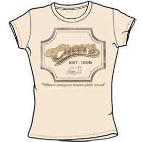 Cheers SIGN TV Show Juniors Size Fitted Ladies Cream Color T-shirt