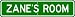 6x24 ZANE ROOM SIGN - Personalized Gift Boy or Girl, Aluminum