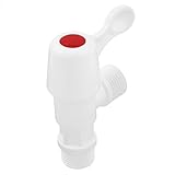 uxcell　アングルバルブ　蛇口　ホワイト　プラスチック　95 x 60 x 30mm　21mmBSP