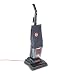 Hoover Products - Hoover - Commercial Lightweight Bagless Upright Vacuum, 12.33 lbs, Black - Sold As 1 Each - Large-capacity E-Z EmptyTM Dirt Cup that saves money; no need to buy and store paper or cloth bags. - High-impact ABS plastic construction assures years of use. - For convenience, it features an automatic carpet or bare floor adjustment with dual brushed edge cleaning, maid's cart hang-up hook, large easy-change Micro-TexTM triple layered bag and a SJT two-wire, 35 foot cable. - Repla