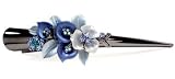 Blue Scarlett Flower Crystal Alligator Clip