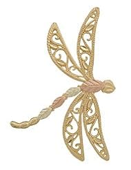 Black Hills Gold by Coleman 10K Gold Small Dragonfly Necklace