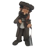 Jewish Rabbi Holding a Fiddler Design Statue. Hand Molded Ceramic Clay. Multicolored Clay. Hand Made in ISRAEL. Size 7 Tall. Great Gift For: Bar and Bat Mitzva, Jewish Holiday, Passover, Chanokah, Shabbat, Weeding, Father's Day, Housewarming...