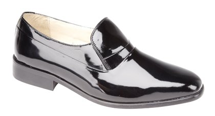 Mens slip on shoes Black Patent leather size 11