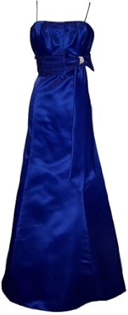 50 Style Long Satin Prom Dress Bridesmaid Gown With Bow Junior Plus Size