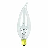 Feit Electric 60CFC/15-130 60-Watt Flame Tip Bulb with Candelabra Base, Clear, 15 Pack