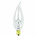 Feit Electric 60CFC/15-130 60-Watt Flame Tip Bulb with Candelabra Base, Clear, 15 Pack