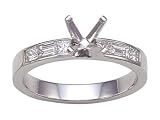 0.60 cts Princess Diamonds Engagement Ring - Platinum, 18kt White or Yellow Gold