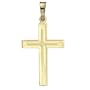 14k Yellow Gold Engine-Turned Design Cross on 18" Chain
