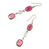 Dangle Earrings with Shiny Pink beads