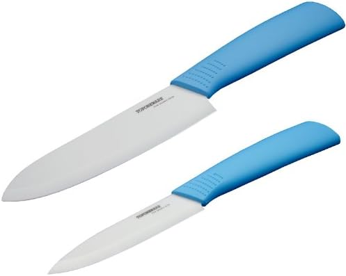Toponeware CKBEW46 2-Piece Ceramic Knife Set, Light Blue/White