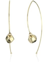 Mizuki 14k Marquis Hoop with Small Gold Faceted Tip Earrings