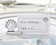 Scallop Shell Silver Placecard Holders with Matching Place Cards (Set of 4) Wedding Favors