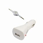 skque 3.5mm to 3.5mm Retratable+Car Battery charger For APPLE IPOD NANO 4G,NANO 6G,NANO 5G