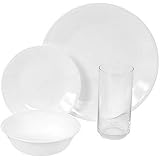 Corelle Livingware Winter Frost White 16-Piece Dinnerware Set, Service for 4