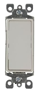 15 Amp 120/277 Volt, Decora Rocker Lighted Handle, Illuminated Off 3-Way AC Quiet Switch, Residential Grade, Ivory/White, 5613