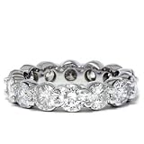 HUGE 5 Carat Round Diamond Eternity Ring Wedding Band White