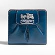 NEW AUTHENTIC COACH MADISON PATENT LEATHER SMALL (MINI) WALLET 43153 (Cobalt/Silver)