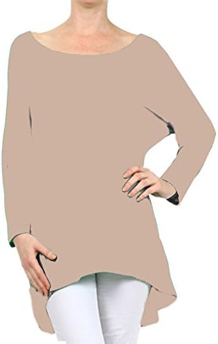 Women's Rayon Span High Low Tunic,Small,Mocha