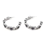 Gem Hoop Earrings||RF10F